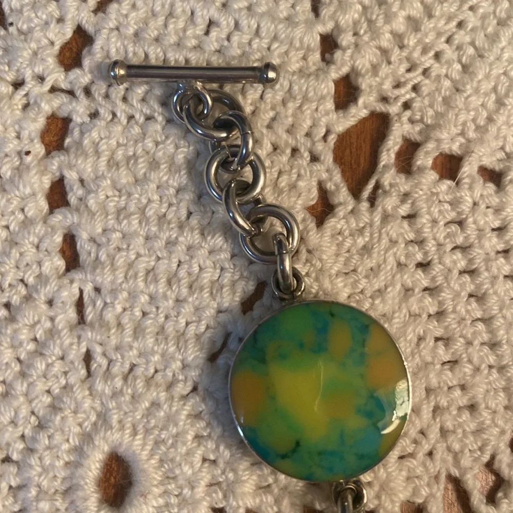 Vintage .925 silver tie dye bracelet - Picture 3 of 8